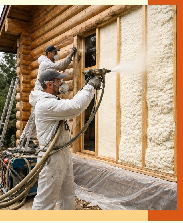 Утепление деревянного дома ППУ в Рыбинске от 4371 руб/м2 | ТепломастерРбн — под ключ