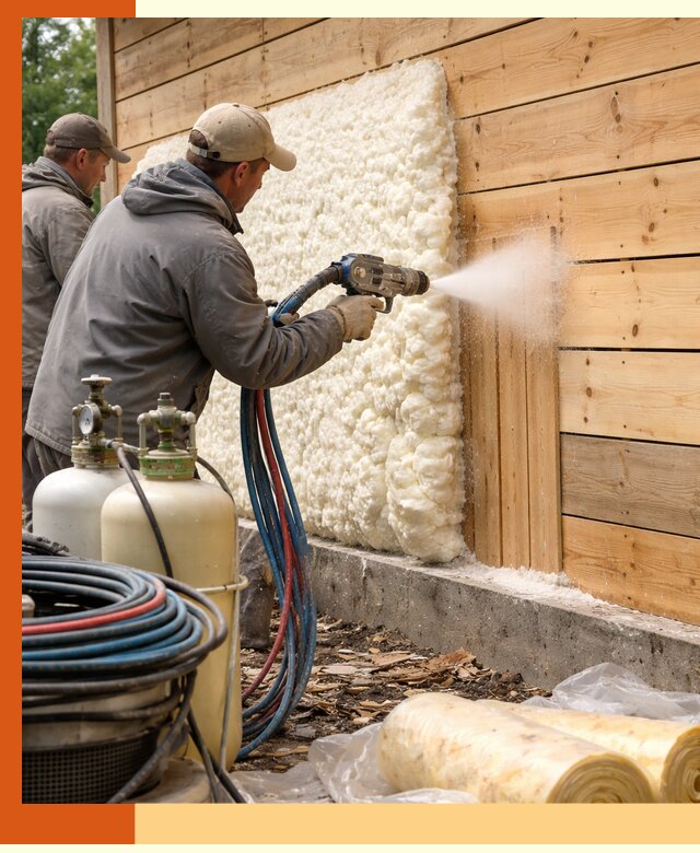 Утепление деревянного дома пенополиуретаном в Рыбинске