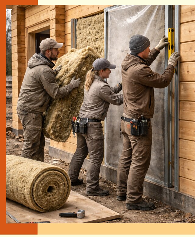 Утепление дома из двойного бруса в Рыбинске качественно и надёжно