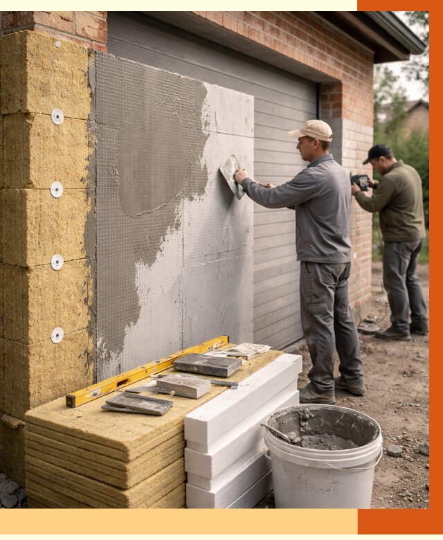 Утепление гаража снаружи в Рыбинске от 4371 руб. за м2 — наружное утепление под ключ | ТепломастерРбн