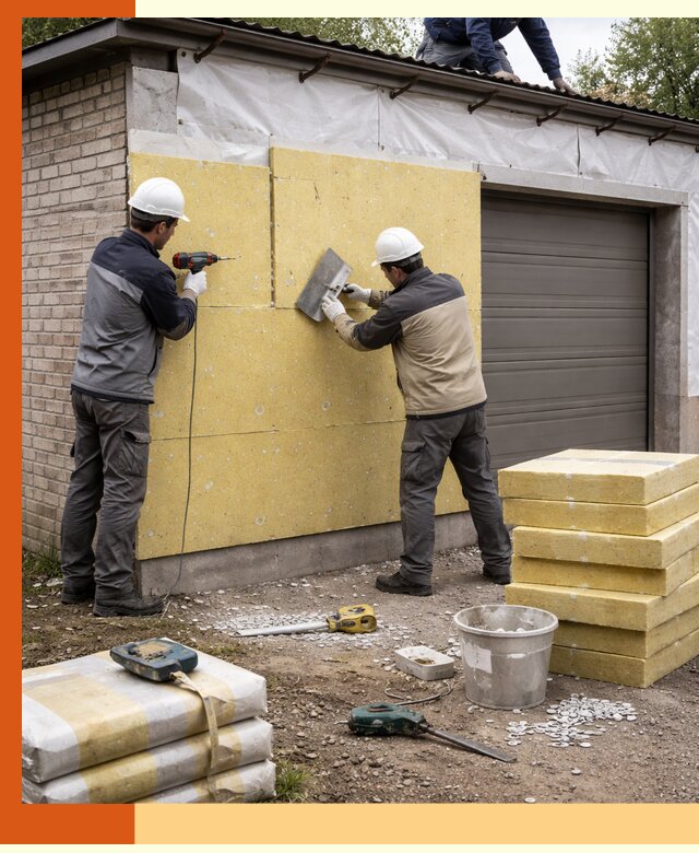 Утепление гаража снаружи в Рыбинске качественно и надёжно