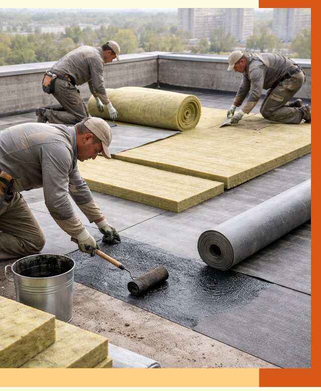 Утепление плоской крыши в Рыбинске от 7494 руб./м2 под ключ | ТепломастерРбн