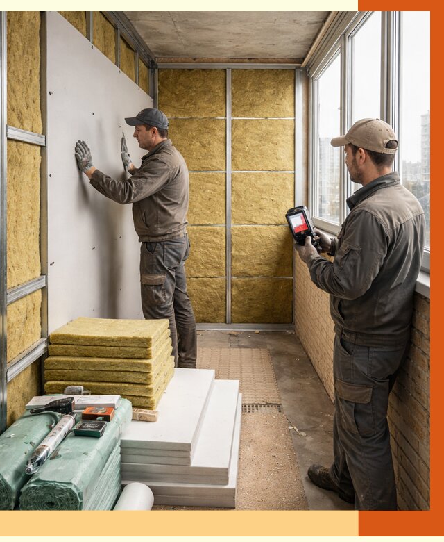 Утепление балкона в Рыбинске от 4684 руб. под ключ | ТепломастерРбн