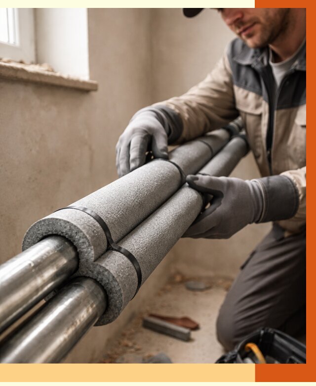 Утепление труб отопления в Рыбинске от 2966 руб. за м² — услуги под ключ | ТепломастерРбн