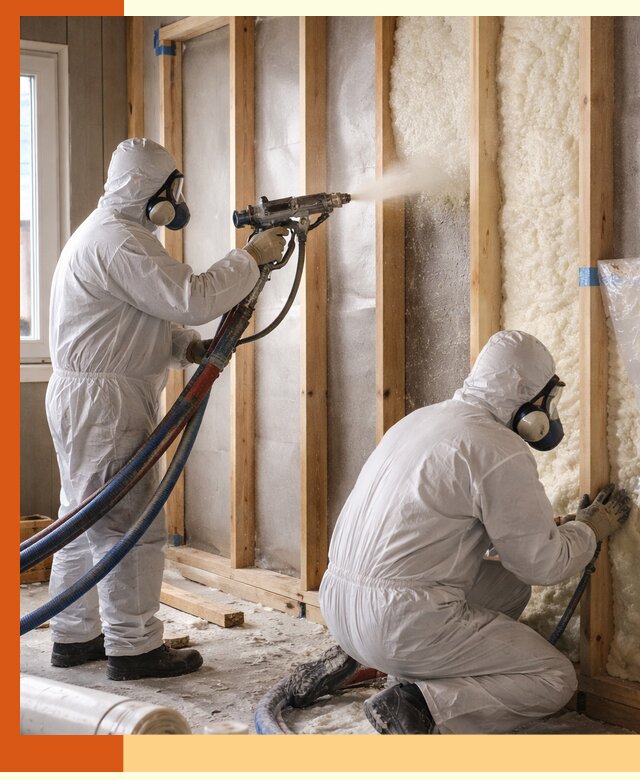 Утепление каркасной стены ППУ в Рыбинске для домов и коттеджей