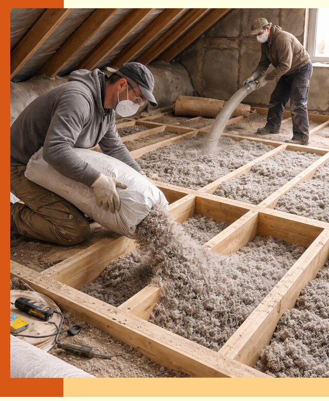 Заполнение полостей чердачного перекрытия в Рыбинске качественно и надёжно