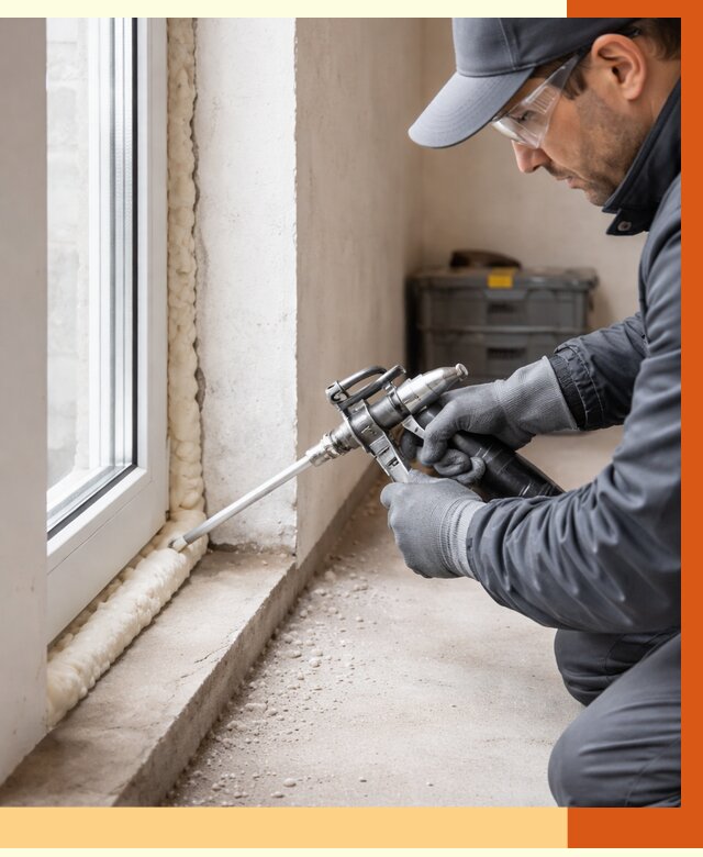 Герметизация стыков ППУ в Рыбинске от 1717 руб. за м2 — утепление примыканий под ключ | ТепломастерРбн