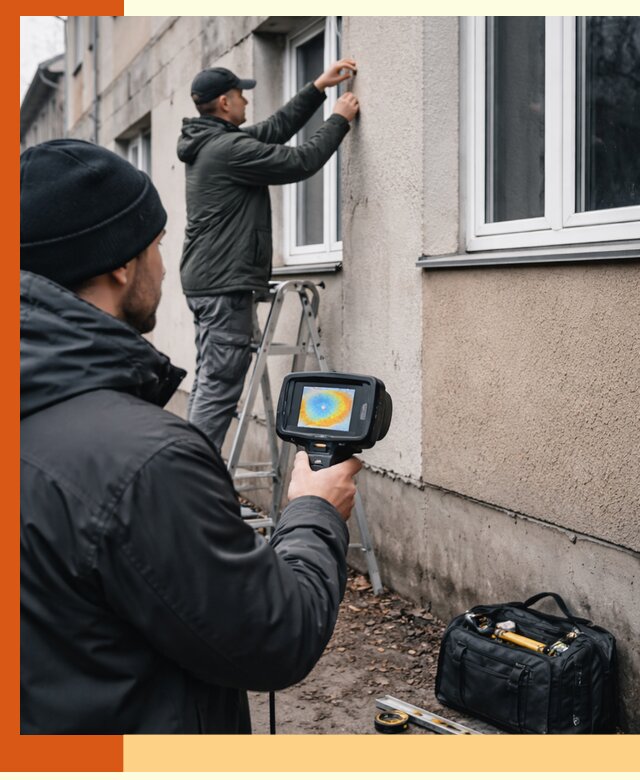 Тепловизионное обследование фасада в Рыбинске для выявления дефектов